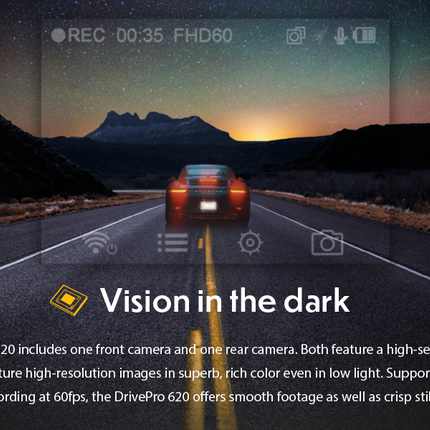 Transcend DrivePro 620 Dual Camera Dashcam with 2X 32GB microSD, Black