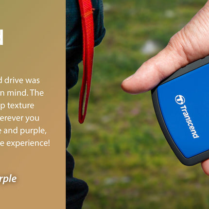 TRANSCEND Ttorejet Portable USB 3.0 Hard Disk, Purple