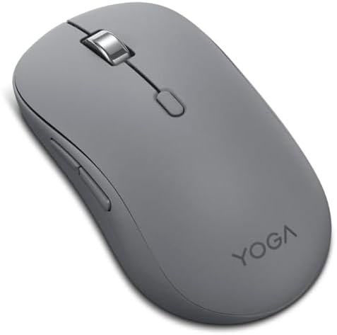 Lenovo Yoga Bluetooth Silent Mouse, 3 Level DPI Adjustment, 36 Month Battery Life, Bluetooth 5.3, 3 Device Paring, Whisper Quiet, Programmable Buttons, Smooth Finish, Tidal Teal