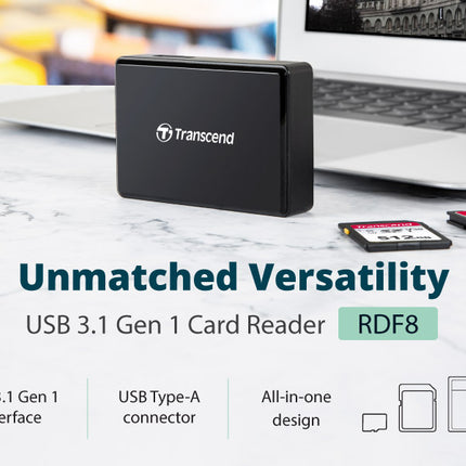 Transcend USB 3.0 Super Speed Multi-Card Reader for SD/SDHC/SDXC/MS/CF Cards (TS-RDF8K)