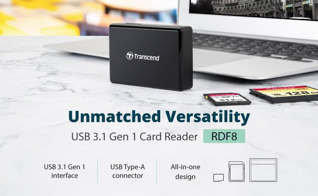Transcend USB 3.0 Super Speed Multi-Card Reader for SD/SDHC/SDXC/MS/CF Cards (TS-RDF8K)