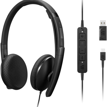 Lenovo Wired VoIP Headset (Teams) with EPOS BrainAdapt & ActiveGard, Microsoft Teams Certified, Zoom Compatible, USB-C Plug, All-Day Comfort, Noise Reduction, Hearing Protection, Lightweight Design