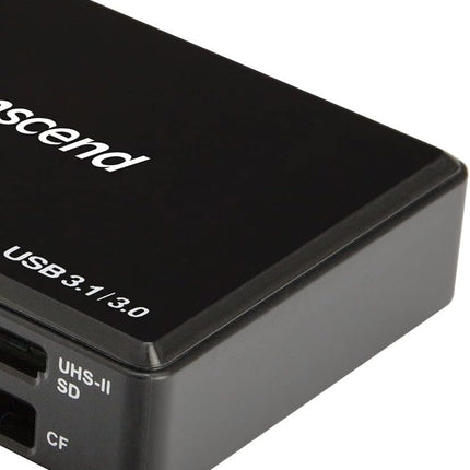 Transcend TS-RDF9K2 UHS-II Multiple Card Reader, Ports for CompactFlash Cards, SD and microSD, USB 3.1, Black