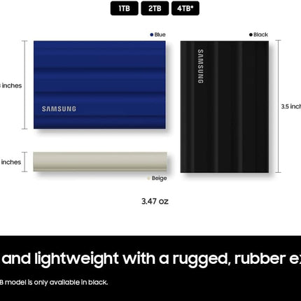 SAMSUNG T7 Shield , Portable SSD, up to 1050MB/s, USB 3.2 Gen2, Rugged, IP65 Rated, for Content Creators and Gaming, External Solid State Drive , [Canada Version]