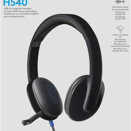 Logitech High-Performance USB Headset H540 for Windows and Mac, Skype Certified - Black