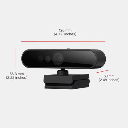 Lenovo Performance FHD Webcam, 1080p FHD, USB-C,Log-on with Windows Hello, Dual Microphones, 95 Degree Lens and 4X Digital Zoom, Sliding Privacy Shutter, Black