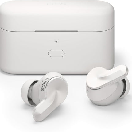 EPOS ADAPT E1 True Wireless Earbuds White - Hybrid ANC, Multi-Point Bluetooth, Microsoft Teams & Made for iPhone Certified, 50H Battery, Wireless Charging, Semi Open, USB C Dongle IPX5 Water Resistant