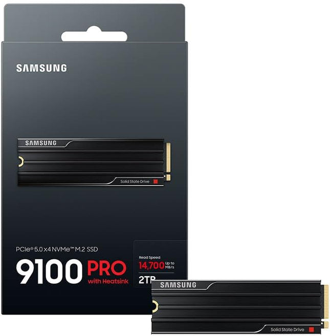 Samsung 9100 PRO with Heatsink - PCIe 5.0 x4, NVMe 2.0, M.2 Internal SSD, Up to 14,700MB/s, Fast Speed, Thermal Contor, [Canada Version]