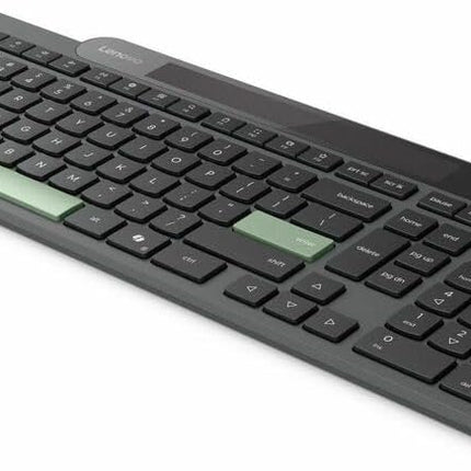 Lenovo 800 Bluetooth Wireless Keyboard with Backlight for Charging, Bluetooth 5.1, Supports 3 Devices, Battery-Free, Wireless, Grey