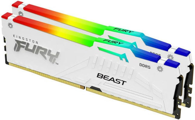 Kingston Fury Beast White RGB Expo 64GB 6000MT/s DDR5 CL30 DIMM Desktop Gaming Memory Kit of 2 - KF560C30BWEAK2-64
