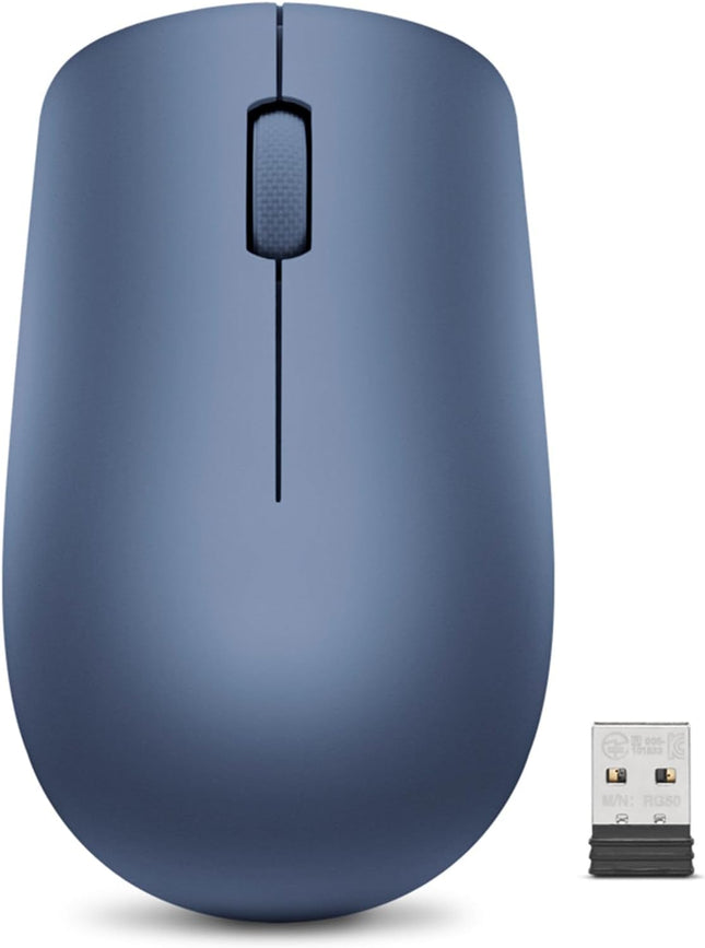 Lenovo 530 Wireless Mouse – Full Size Computer Mouse for PC, Laptop, Windows Computer - 2.4 GHz Nano USB Receiver - Ambidextrous Design - 12 Months Battery Life – Cordless