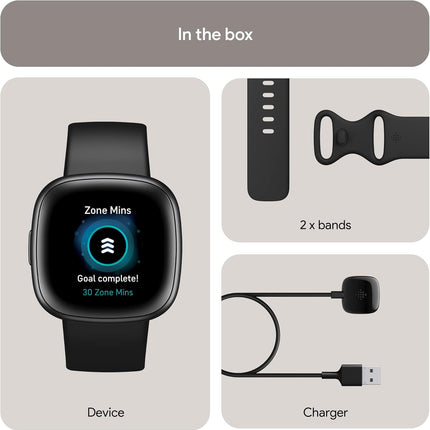 Google Fitbit Versa 4 Fitness Smart Watch for Men and Women with Daily Readiness, Gps, 24/7 Heart Rate, 40+ Exercise Modes, Sleep Tracking and More, One Size (S and L Bands Included