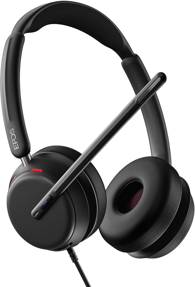EPOS Impact 860T Double-Sided Wired USB C and USB A Headset with Noise-Canceling Mic, Microsoft Teams Certified, Super Wideband Audio, Comfortable Fit, Ideal for Business & Home Office Professionals