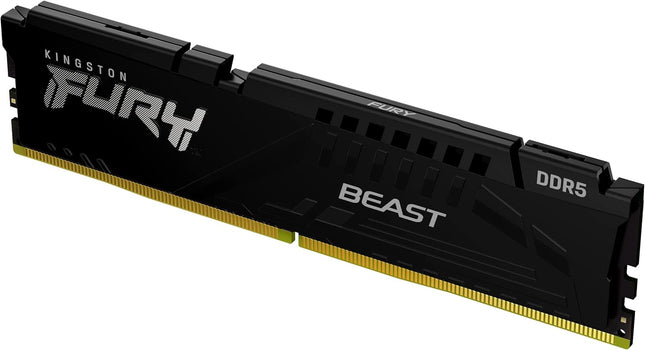 Kingston Fury Beast Black 128GB (4x32GB) 5200MT/s CL40 DDR5 XMP DIMM | Overclocking | Plug N Play | Intel XMP 3.0 | Kit of 4 | KF552C40BBK4-128