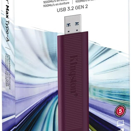 Kingston DataTraveler Max Type-A High Performance USB Flash Drive USB 3.2 Gen 2 Up to 1000 MB/s Sliding Cap Design
