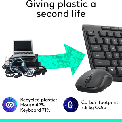 Logitech MK270 Wireless Keyboard and Mouse Combo for Windows, 2.4 GHz Wireless, Compact Mouse, 8 Multimedia and Shortcut Keys, 2-Year Battery Life, for PC, Laptop