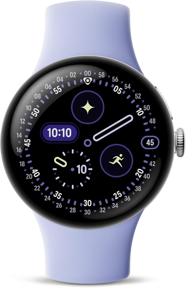 Google Pixel Watch 4 (45mm) - Android Smartwatch with Heart Rate and Sleep Tracking - 30-Hour Battery - Fitness Tracking - Google AI - Polished Silver Aluminum Case - LTE
