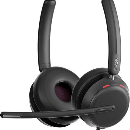 EPOS Impact 860 Dual-Sided Wired Headset with USB-C/USB-A, Noise-Canceling Mic, Super Wideband Audio, Comfortable Fit, Ideal for Business Calls, Office Use, and Multi-Device Compatibility.