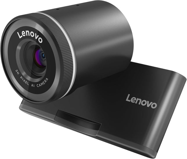 Lenovo QHD Webcam, AI Noise Cancellation and Enhanced Image Quality, 2K Resolution, 2X Digital Zoom, Physical Privacy Shutter, Directional Microphone, Teams Certified, Black