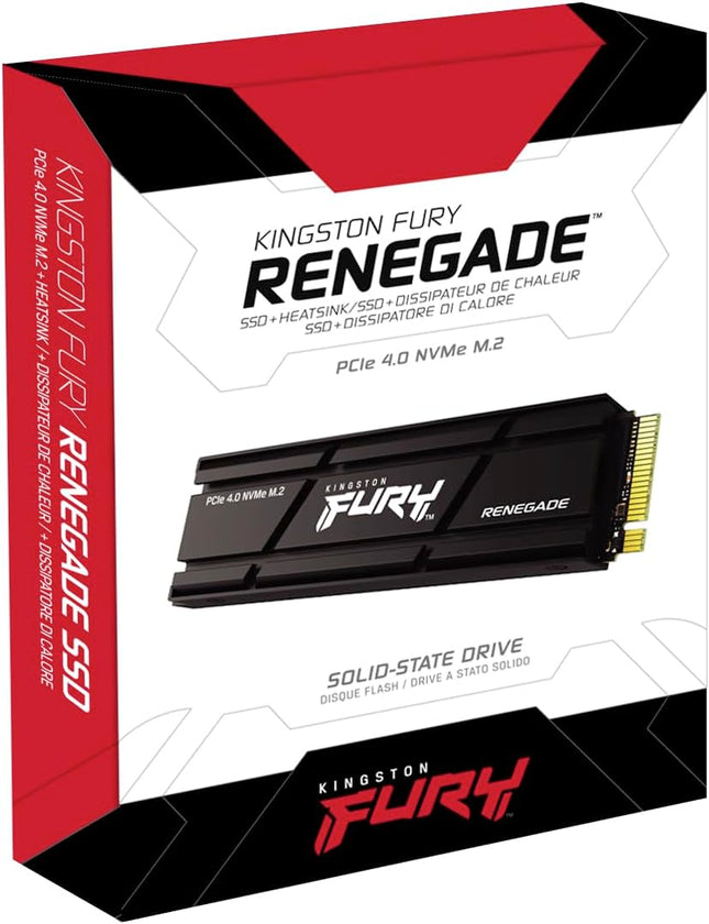 Kingston Fury Renegade PCIe Gen 4.0 NVMe M.2 Internal Gaming SSD with Heat Sink | PS5 Ready | Up to 7300MB/s