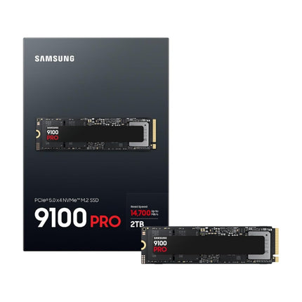 Samsung 9100 PRO NVMe M.2 SSD, 2TB, PCIe 5.0, 14,700 MB/s Read, 13,400 MB/s Write, Internal SSD for Gaming, Video Editing and AI, Black, MZ-VAP2T0BW