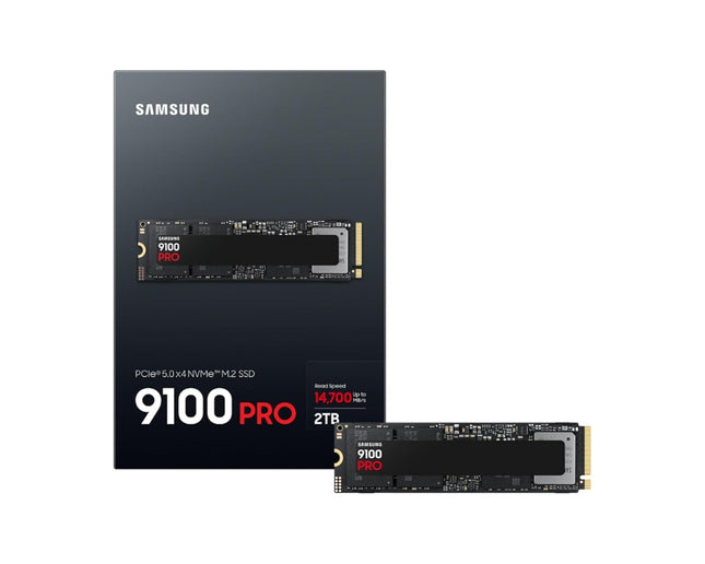 Samsung 9100 PRO NVMe M.2 SSD, 2TB, PCIe 5.0, 14,700 MB/s Read, 13,400 MB/s Write, Internal SSD for Gaming, Video Editing and AI, Black, MZ-VAP2T0BW