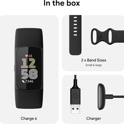 Google Fitbit Charge 6 Advanced Health and Fitness Tracker with Built-in GPS, Stress Management Tools, Sleep Tracking, 24/7 Heart Rate and more