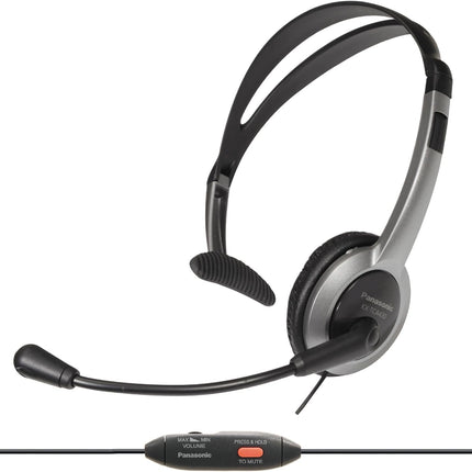 Panasonic KXTCA430S Comfort-Fit Foldable Headset with 2.5mm Jack, Silver
