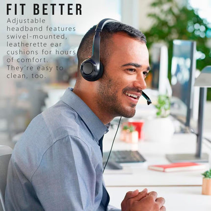 Logitech H390 Wired Headset for PC/Laptop, Stereo Headphones with Noise Cancelling Microphone, USB-A, in-Line Controls, Works with Chromebook