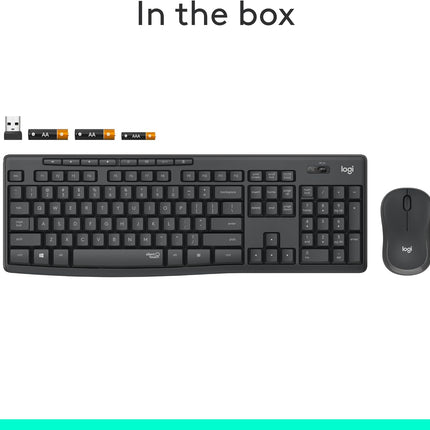 Logitech MK270 Wireless Keyboard and Mouse Combo for Windows, 2.4 GHz Wireless, Compact Mouse, 8 Multimedia and Shortcut Keys, 2-Year Battery Life, for PC, Laptop