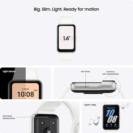 Samsung Galaxy Fit3, 1.6" AMOLED Display, 13 Days Battery Charge, Sleep Monitoring, Fall Detection - Dark Gray (CAD Version & Warranty)