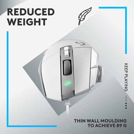 Logitech G502 X Wired Gaming Mouse - LIGHTFORCE Hybrid Optical-Mechanical Primary switches, Hero 25K Gaming Sensor, Compatible with PC - macOS/Windows