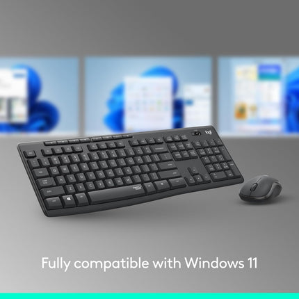 Logitech MK270 Wireless Keyboard and Mouse Combo for Windows, 2.4 GHz Wireless, Compact Mouse, 8 Multimedia and Shortcut Keys, 2-Year Battery Life, for PC, Laptop