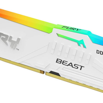 Kingston Fury Beast White RGB Expo 32GB 6000MT/s DDR5 CL30 DIMM Desktop Gaming Memory Kit of 2 - KF560C30BWEAK2-32