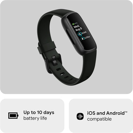 Google Fitbit Inspire 3 Health and Fitness Tracker with Stress Management, Workout Intensity, Sleep Tracking, 24/7 Heart Rate and More, One Size (S and L Bands Included)