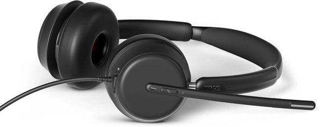 EPOS Impact 860 Dual-Sided Wired Headset with USB-C/USB-A, Noise-Canceling Mic, Super Wideband Audio, Comfortable Fit, Ideal for Business Calls, Office Use, and Multi-Device Compatibility.