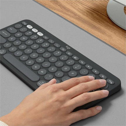 Logitech Pebble Keys 2 K380s, Multi-Device Bluetooth Wireless Keyboard with Customizable Shortcuts, Slim and Portable, Easy-Switch for Windows, macOS, iPadOS, Android, Chrome OS