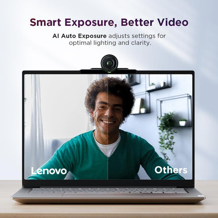 Lenovo 4K Pro Webcam, AI Noise Cancellation and Enhanced Image Quality, 4K Resolution, 4X Digital Zoom, Physical Privacy Shutter, Auto Light Adjustment, Directional Microphone,Teams Certified, Black