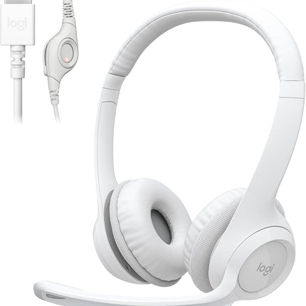 Logitech H390 Wired Headset for PC/Laptop, Stereo Headphones with Noise Cancelling Microphone, USB-A, in-Line Controls, Works with Chromebook