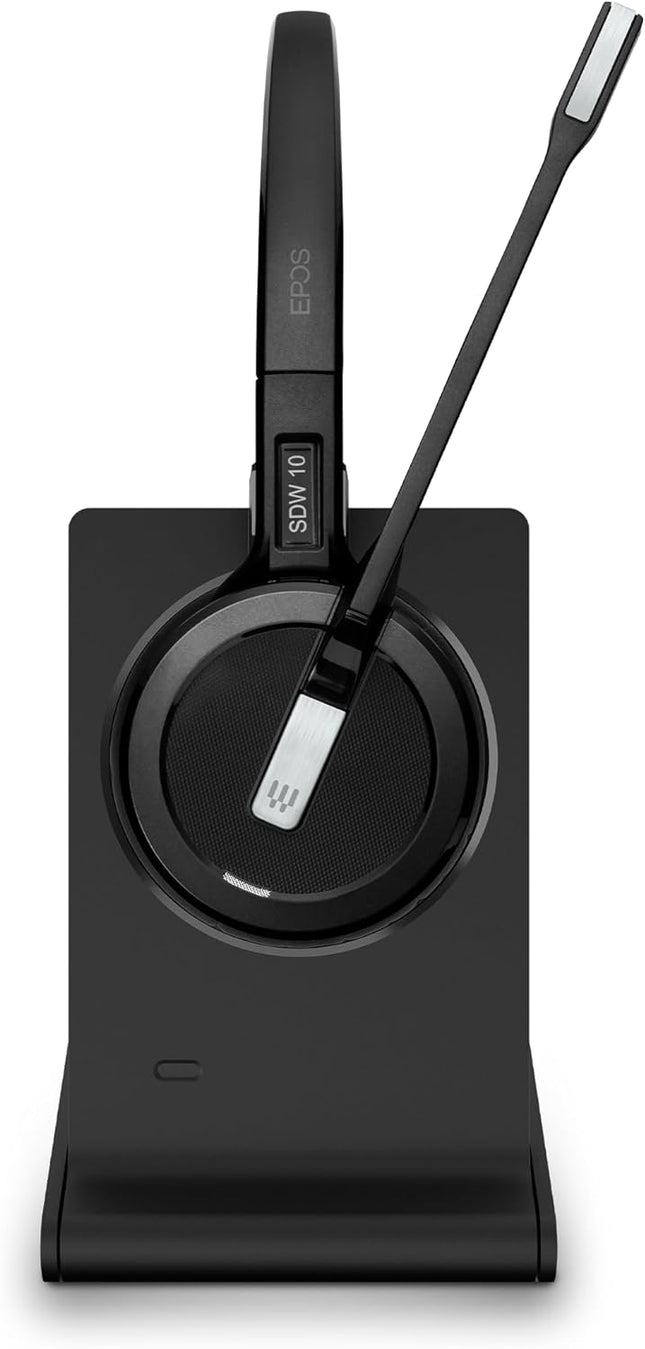 EPOS Impact 5000 Go MS 3-in-1 Wireless DECT Headset with USB-A Dongle, Foldable Charge Stand, Microsoft Teams Certified, Noise-Cancelling Mic, Up to 135m Range