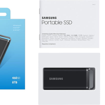 SAMSUNG T5 EVO Portable SSD , USB 3.2 Gen 1 External Solid State Drive, Seq. Read Speeds Up to 460MB/s for Gaming and Content Creation, [Canada Version]
