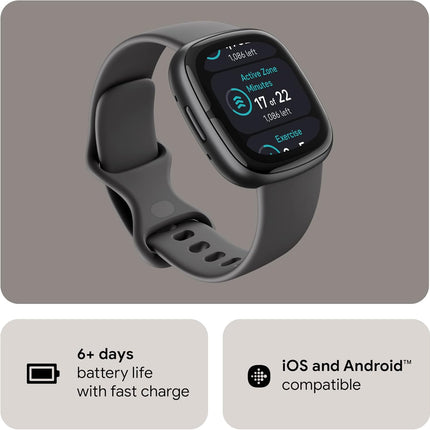 Google Fitbit Sense 2 Advanced Health and Fitness Smartwatch with Tools To Manage Stress and Sleep, Ecg App, Spo2, 24/7 Heart Rate and Gps, One Size (S and L Bands Included)