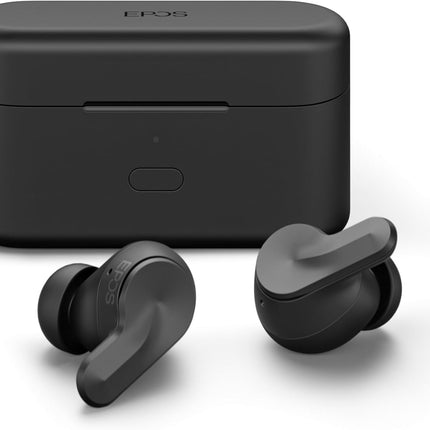 EPOS ADAPT E1 True Wireless Earbuds White - Hybrid ANC, Multi-Point Bluetooth, Microsoft Teams & Made for iPhone Certified, 50H Battery, Wireless Charging, Semi Open, USB C Dongle IPX5 Water Resistant