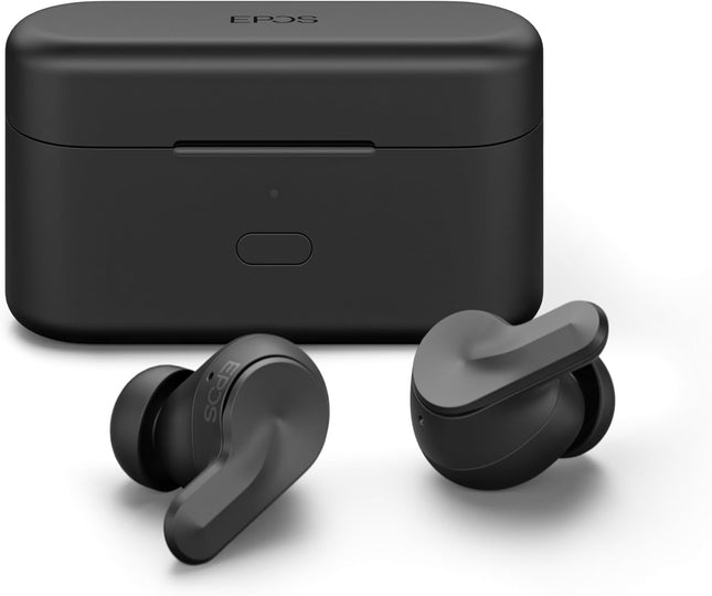 EPOS ADAPT E1 True Wireless Earbuds White - Hybrid ANC, Multi-Point Bluetooth, Microsoft Teams & Made for iPhone Certified, 50H Battery, Wireless Charging, Semi Open, USB C Dongle IPX5 Water Resistant