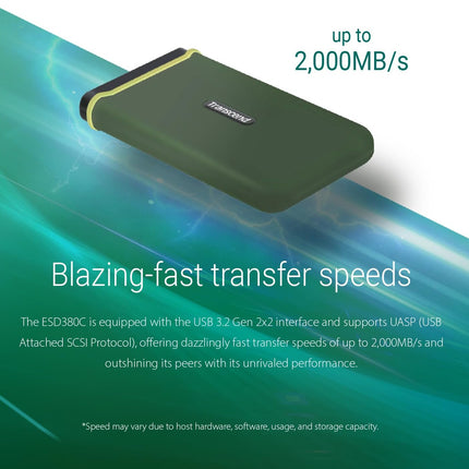 Transcend USB 3.2 Gen 2x2 USB Type-C ESD380C Portable SSD Solid State Drive