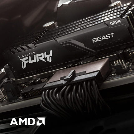 Kingston FURY Beast 64 Go (2x32 Go) 3200 MHz DDR4 CL16 Kit de mémoire de bureau (2 modules) KF432C16BBK2/64 Noir