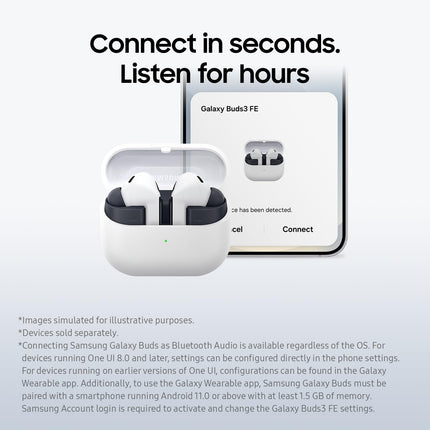 Samsung Galaxy Buds3 FE, Black (2025, CAD Version & Warranty) - Bluetooth Earbuds with AI Real-Time Live Translate, Auto Pairing & Switching, Sweat and Water Resistance, Find My Earbuds Mode