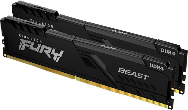 Kingston Fury Beast Black 16GB Kit (2x8GB) 3200Mhz DDR4 CL16 UDIMM Memory Gamer for PC Black (KF432C16BBK2/16) | AMD EXPO | Kit of 2 | KF432C16BBK2/16