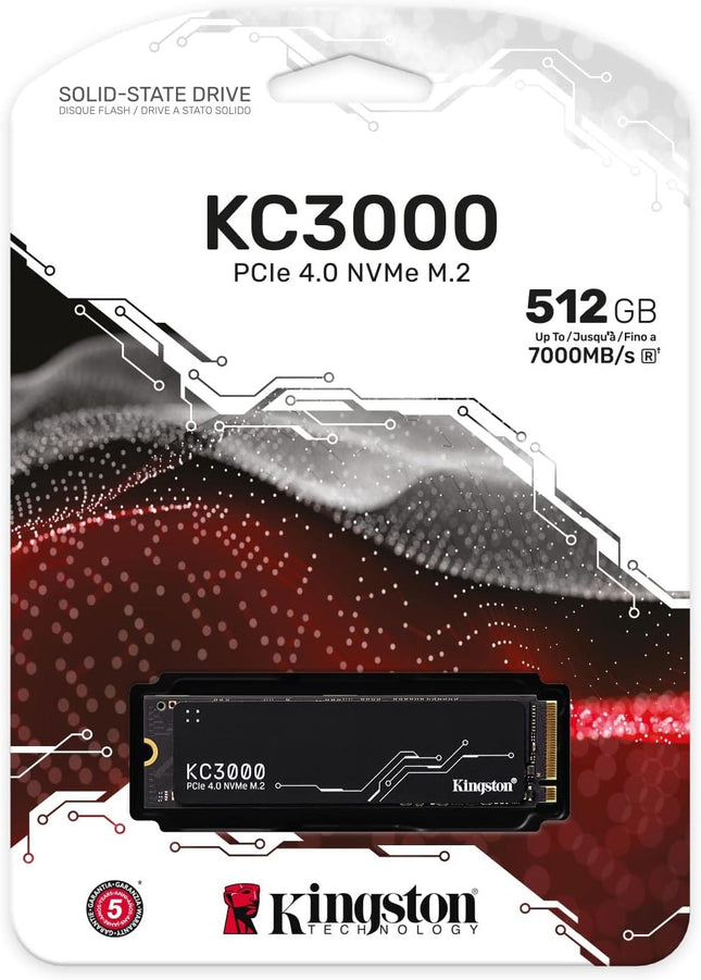 Kingston KC3000 PCIe 4.0 NVMe M.2 SSD - High-Performance Storage for Desktop and Laptop PCs
