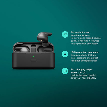 EPOS ADAPT E1 True Wireless Earbuds White - Hybrid ANC, Multi-Point Bluetooth, Microsoft Teams & Made for iPhone Certified, 50H Battery, Wireless Charging, Semi Open, USB C Dongle IPX5 Water Resistant